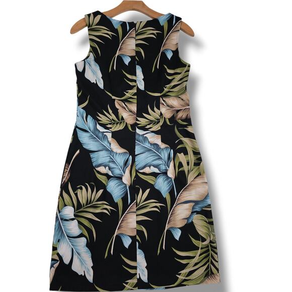 AGB Women’s Tropical Leaf Print Sleeveless Sheath Dress – Size 10, Zip Back - Picture 4 of 9